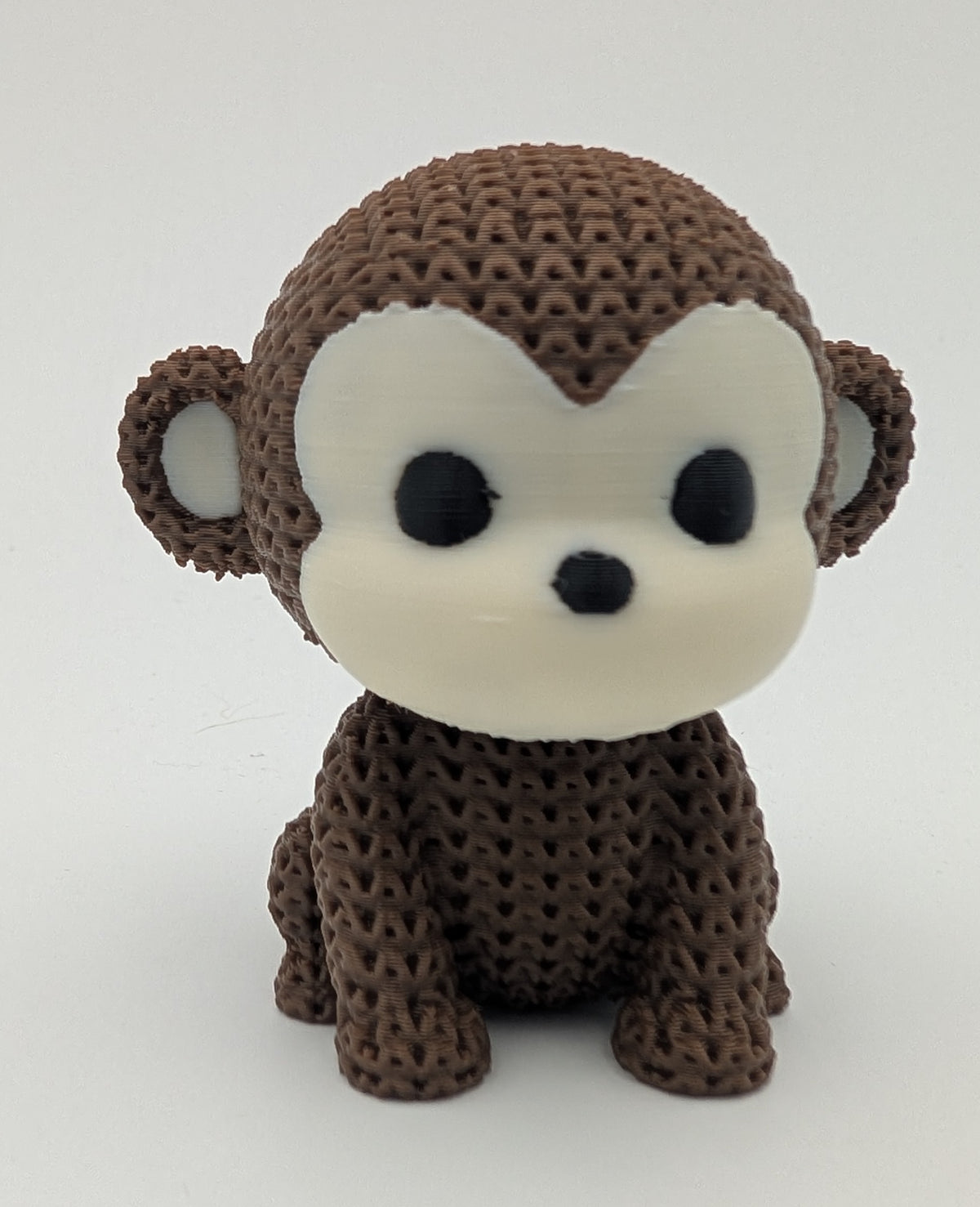 Knitted Style Monkey 3D Printed Animal Figurine, Cute Desk Decor, Unique Gift for Monkey Lovers