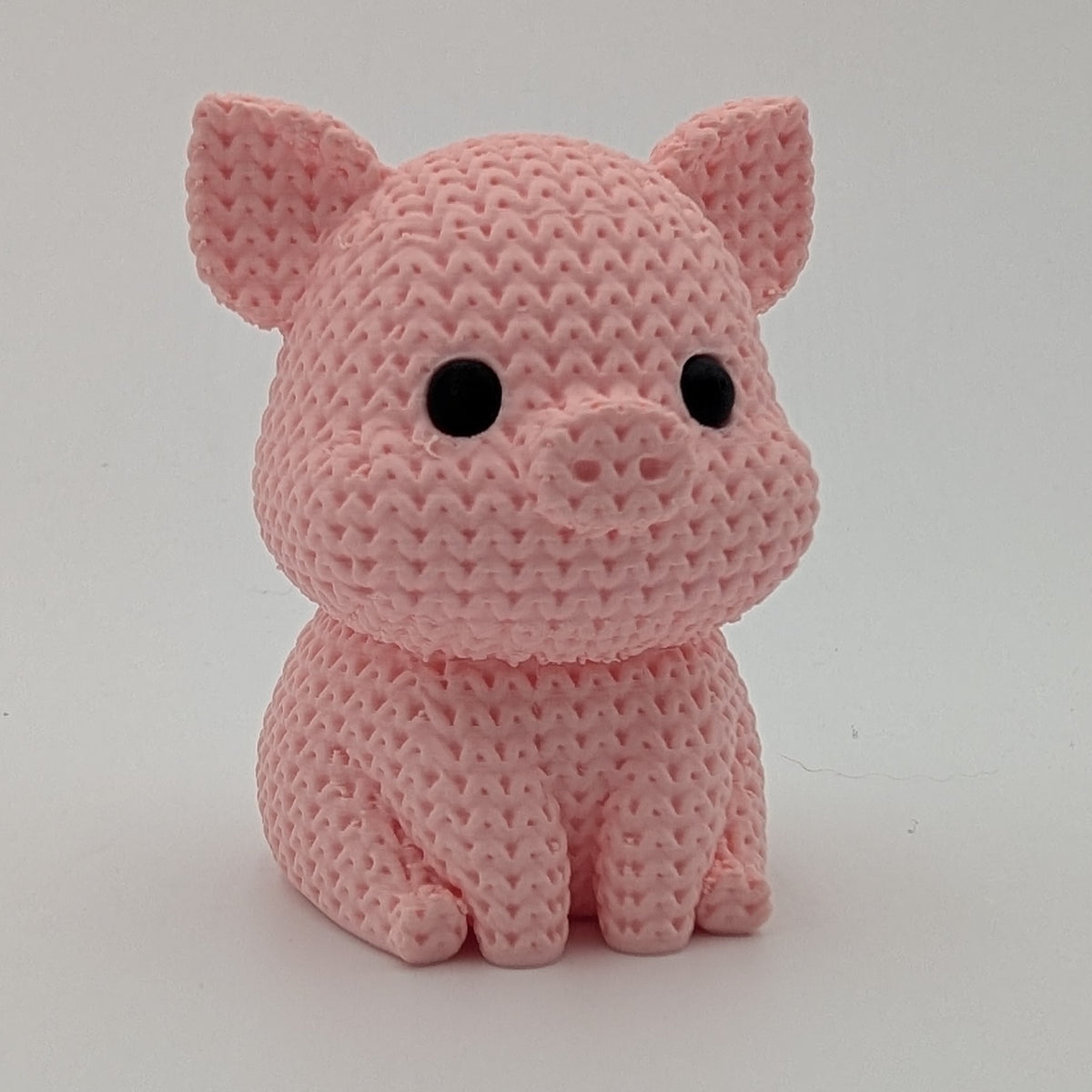 Knitted Style Pig 3D Printed Animal Figurine, Cute Desk Decor, Unique Gift for Pig Lovers