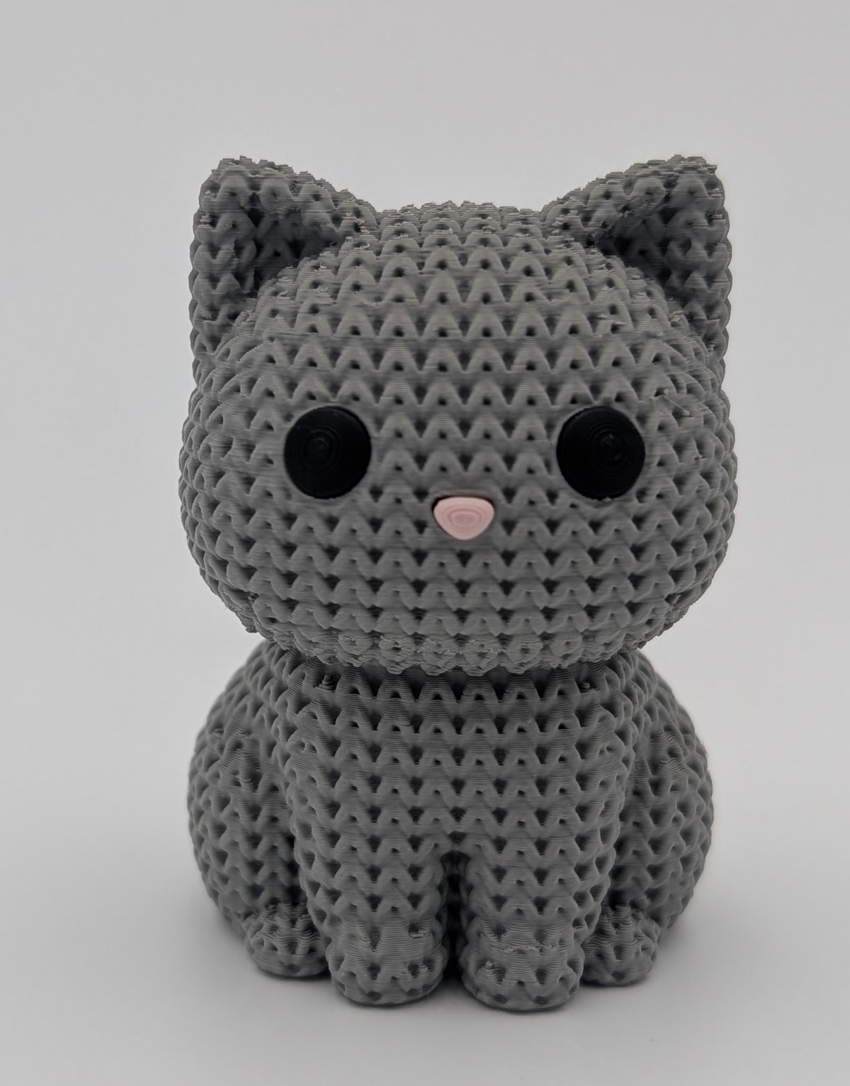 Knitted Style Cat 3D Printed Animal Figurine, Cute Desk Decor, Unique Gift for Cat Lovers