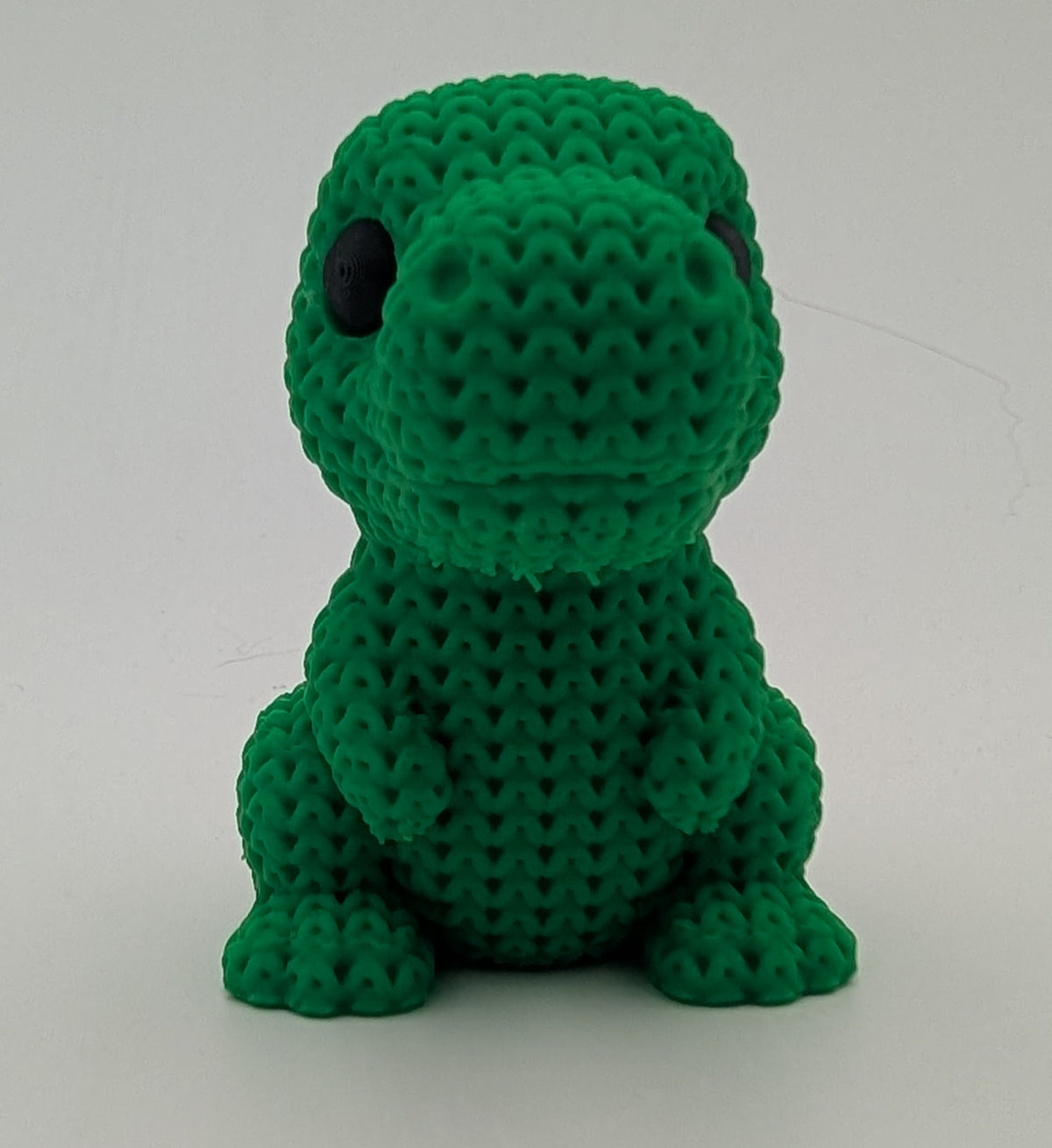 Knitted Style Dinosaur 3D Printed Figurine, Cute Desk Decor, Unique Gift for Dinosaur Lovers