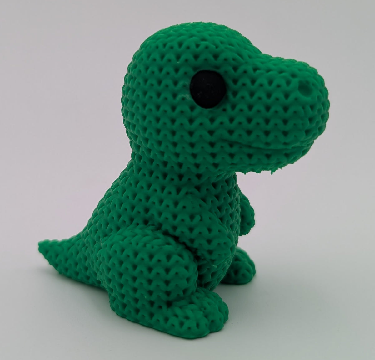 Knitted Style Dinosaur 3D Printed Figurine, Cute Desk Decor, Unique Gift for Dinosaur Lovers