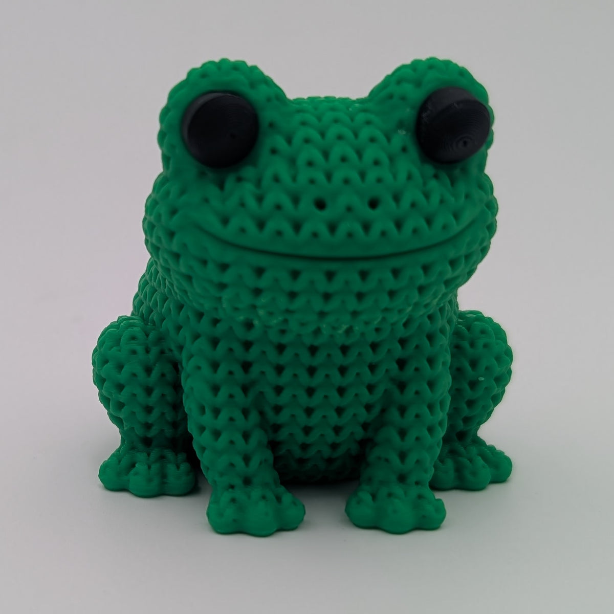 Knitted Style Frog 3D Printed Animal Figurine, Cute Desk Decor, Unique Gift for Frog Lovers