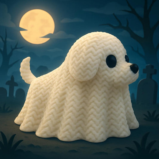 Knitted-Style Ghost Dog