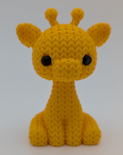 Knitted Style Giraffe 3D Printed Animal Figurine, Cute Desk Decor, Unique Gift for Giraffe Lovers