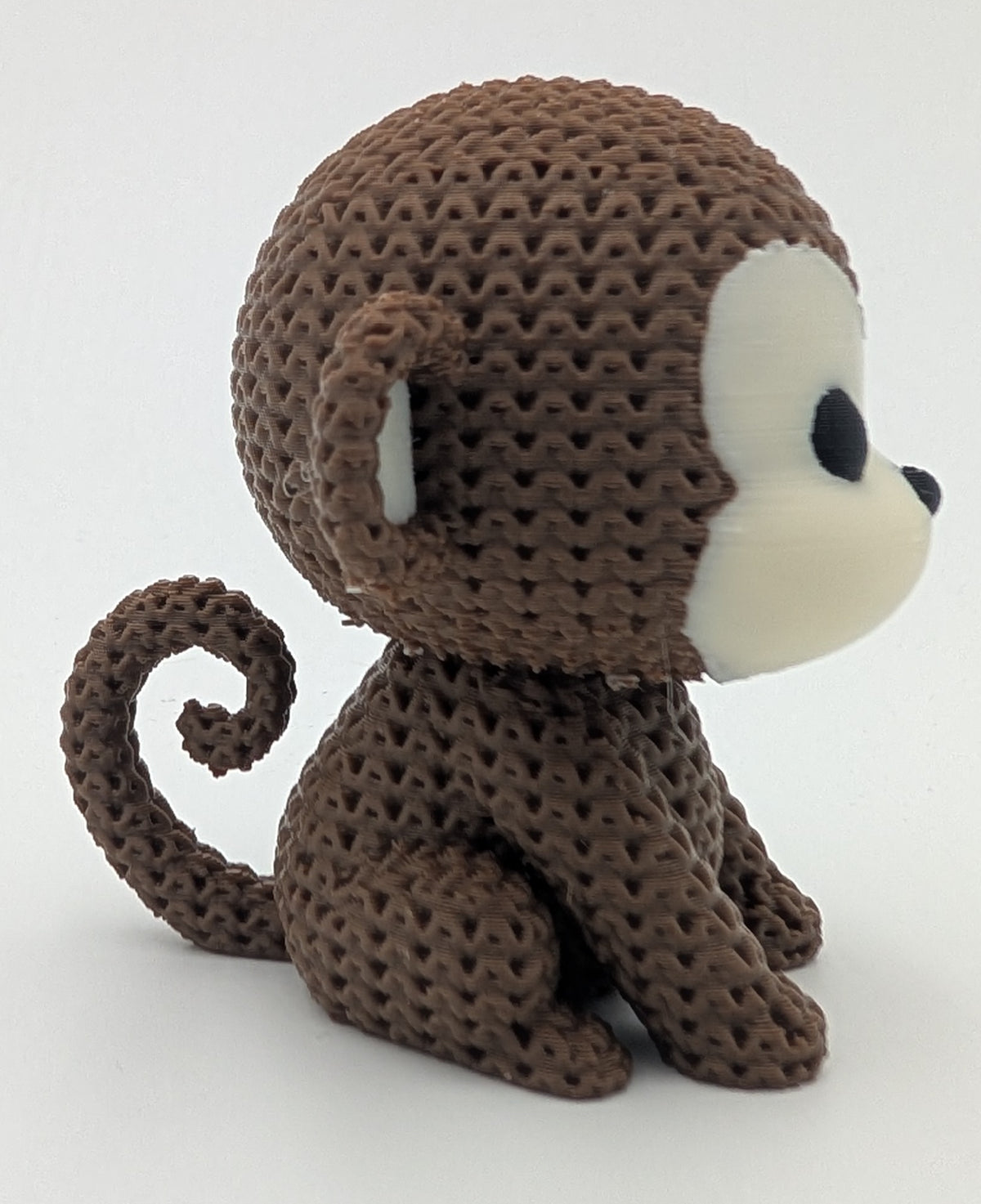 Knitted Style Monkey 3D Printed Animal Figurine, Cute Desk Decor, Unique Gift for Monkey Lovers
