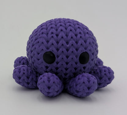 Knitted Style Octopus 3D Printed Animal Figurine, Cute Desk Decor, Unique Gift for Ocean Lovers