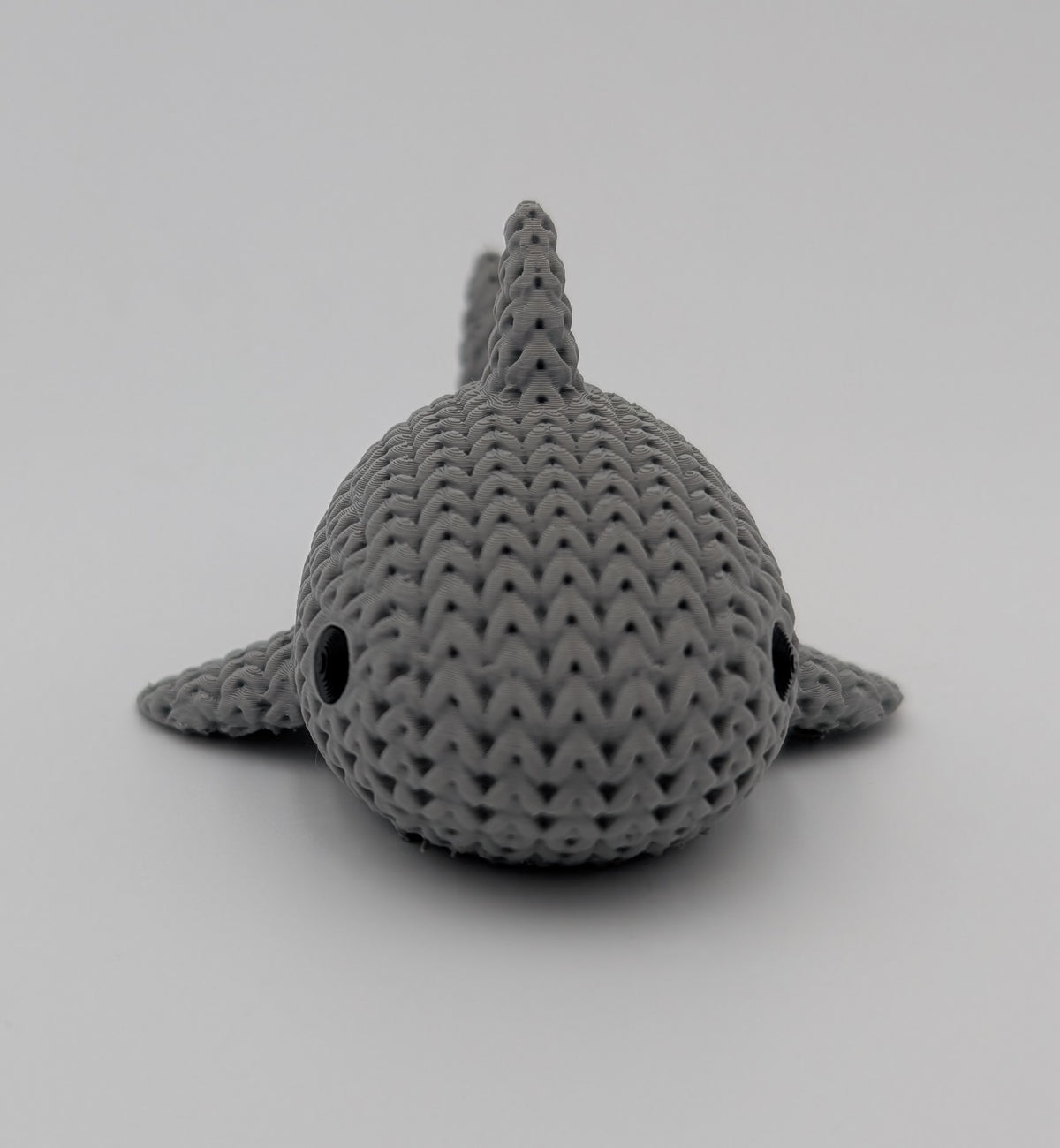 Knitted Style Shark 3D Printed Animal Figurine, Cute Desk Decor, Unique Gift for Ocean Lovers